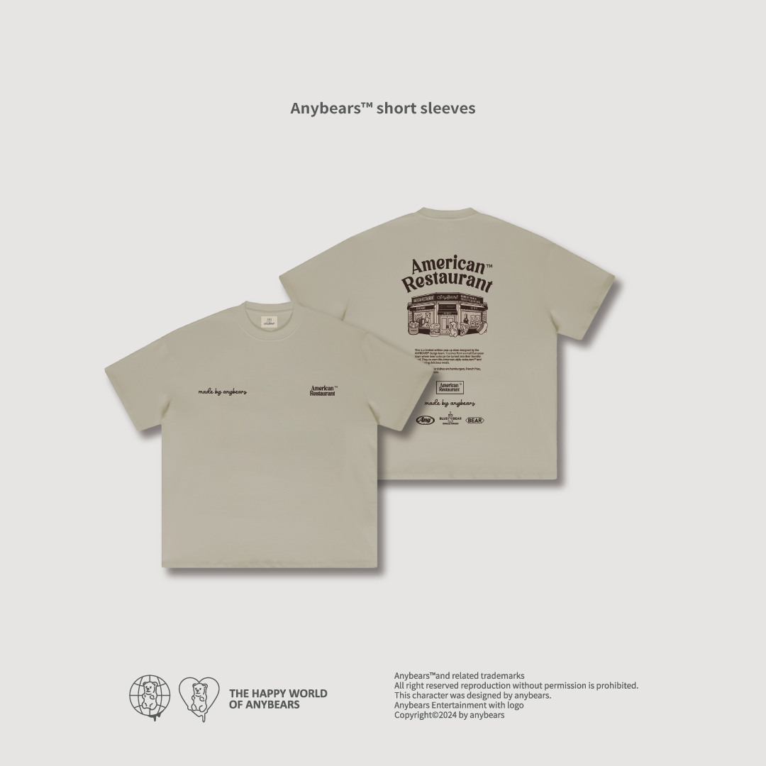 A.B WGT.® 美式餐廳 厚磅短T -T03 American Restaurant Oversized Tee