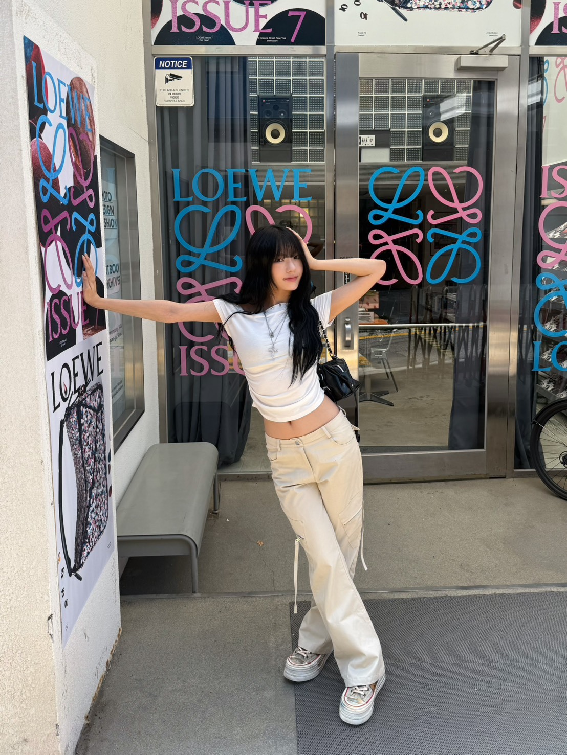 現貨! 9.amez project 系列 nora 001 logo cargo pants 品牌微喇叭工裝褲 (beige)