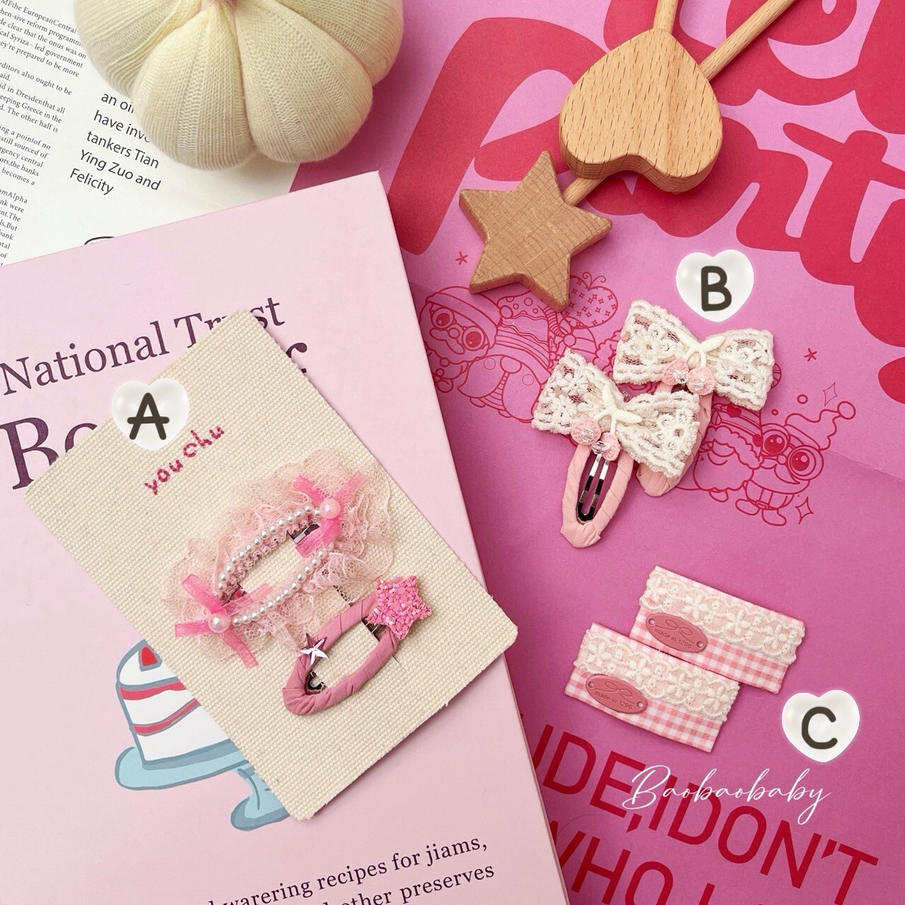 粉紅派對髮夾組