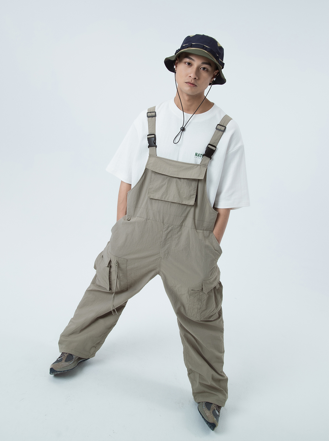 【期間限定】工装尼龍輕量吊帶褲