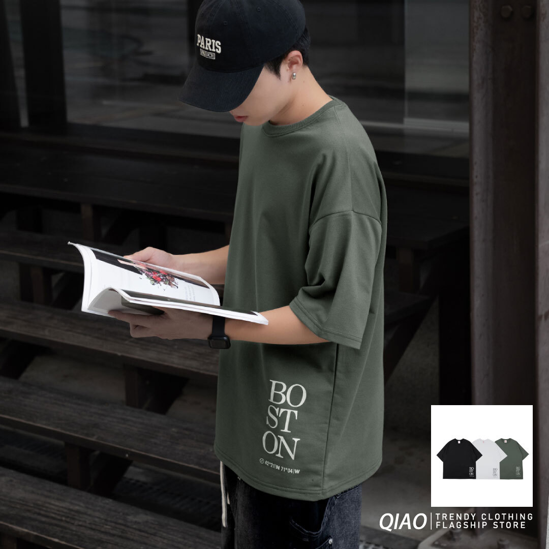 BOSTON - 方位印刷短T