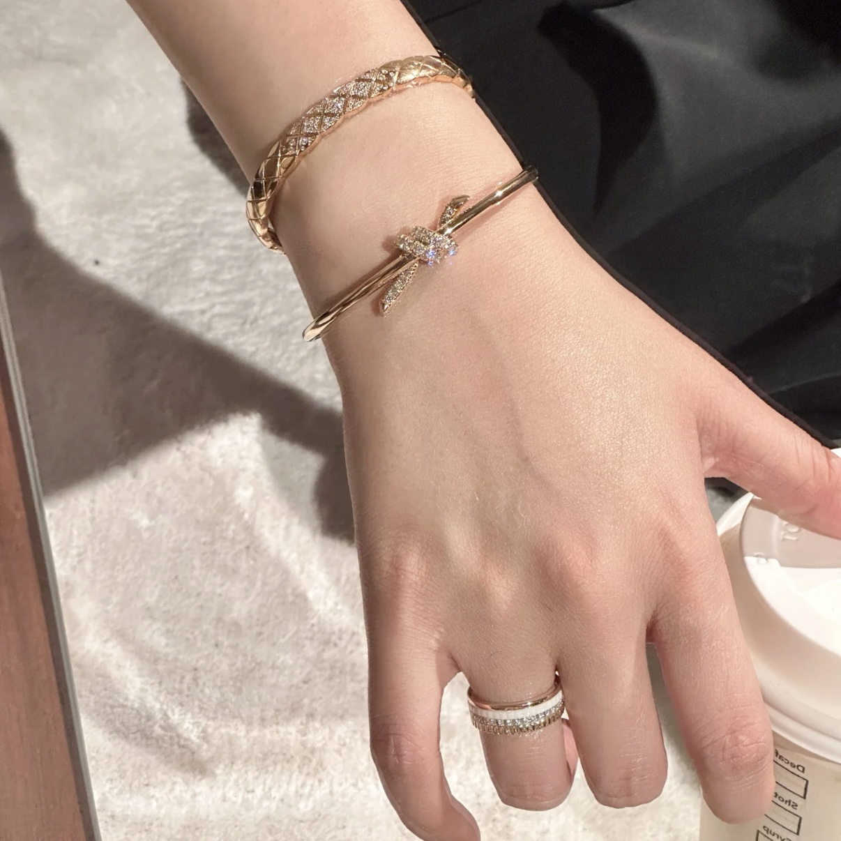 18k Ti”knot繩結扭結半鑽’高奢定製手鐲