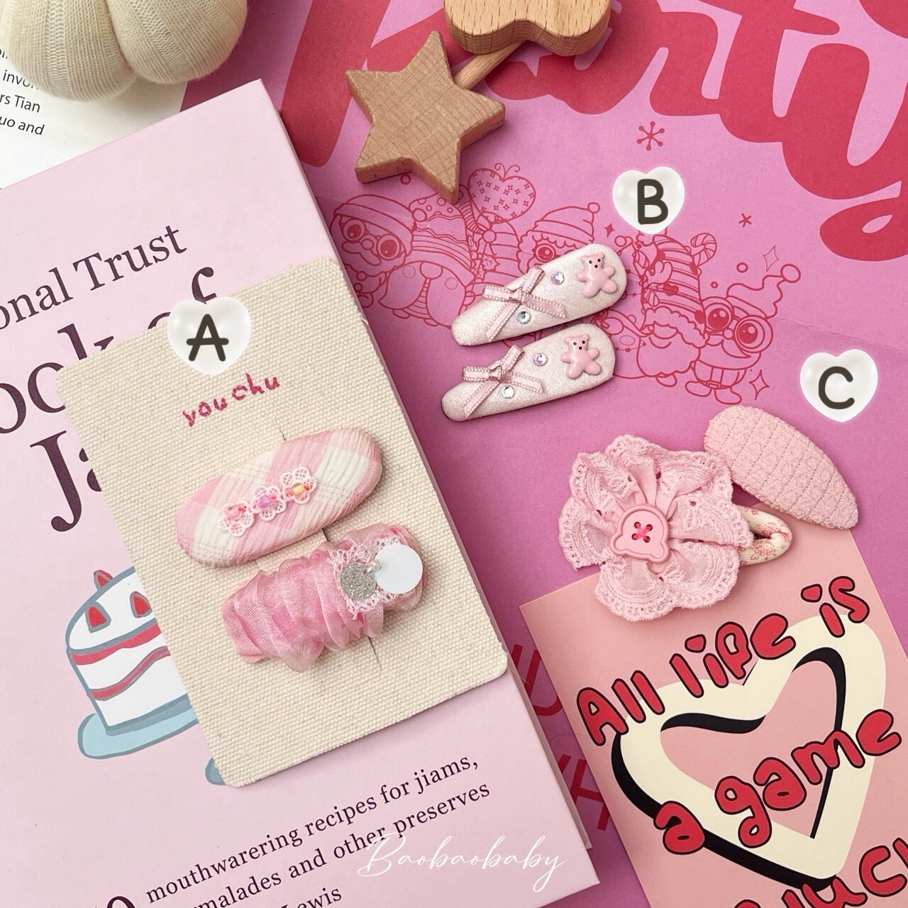 蜜桃軟糖髮夾組