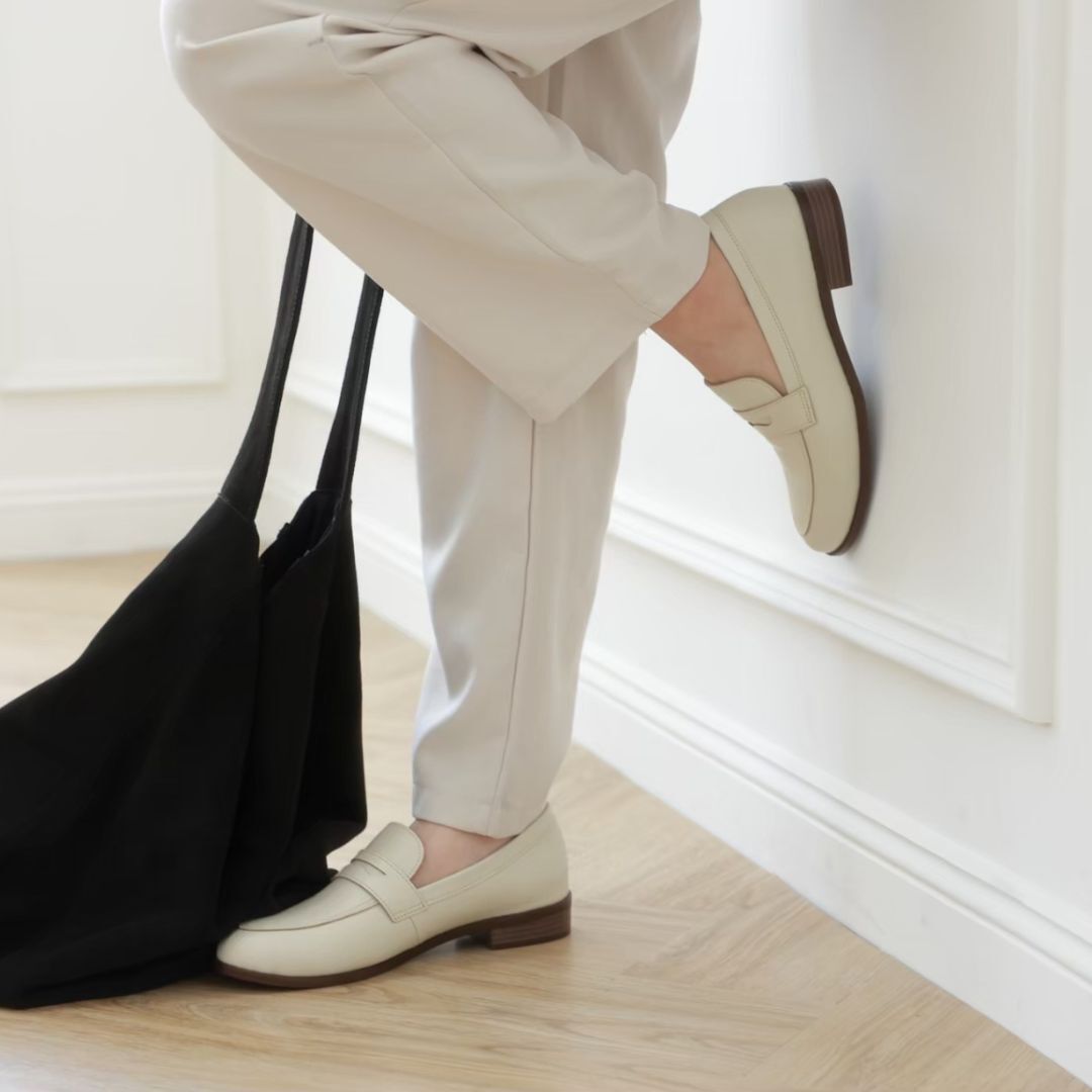 潘妮 樂福鞋-奶油白