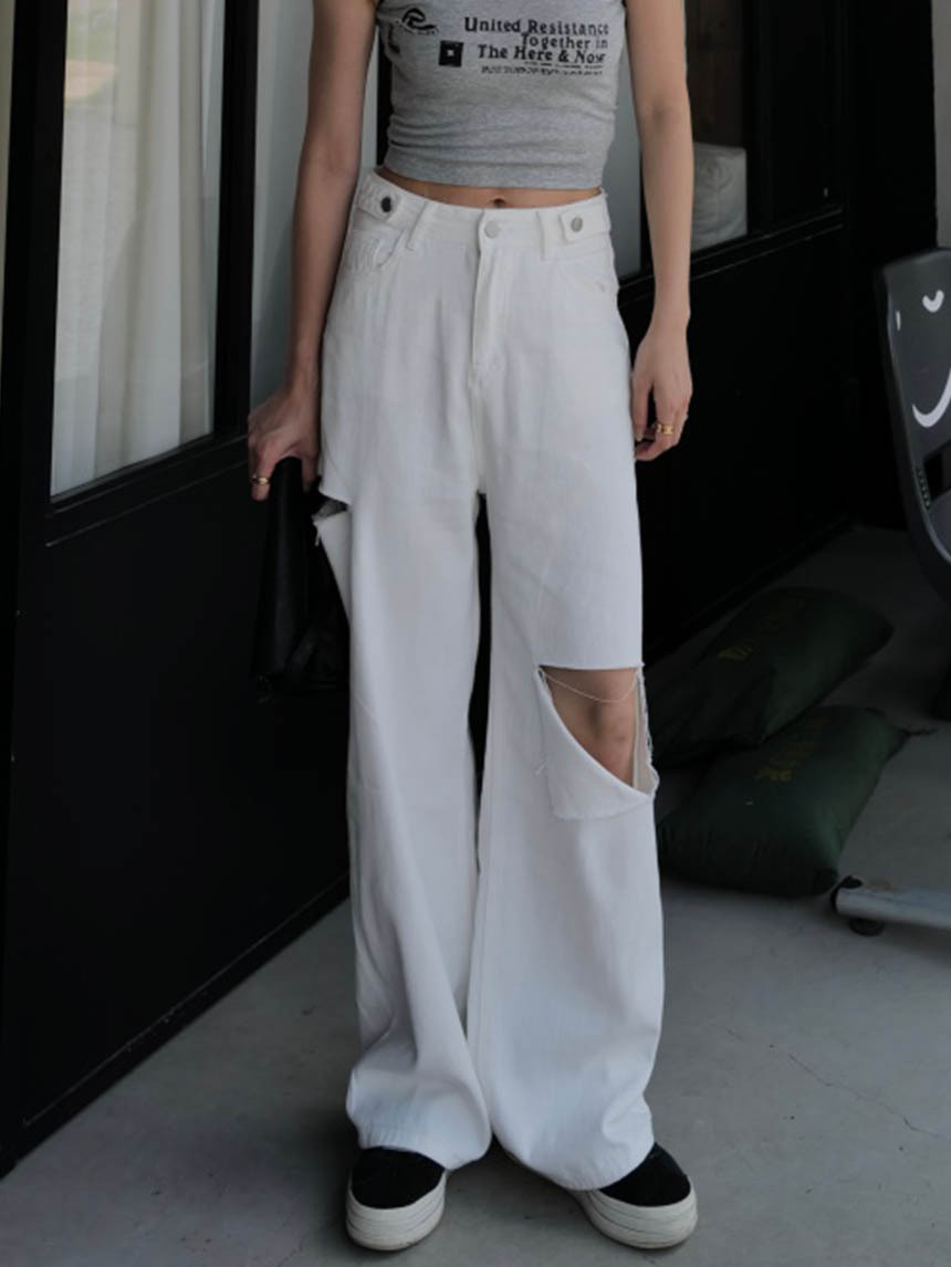 高磅腰釦大寬褲*2色