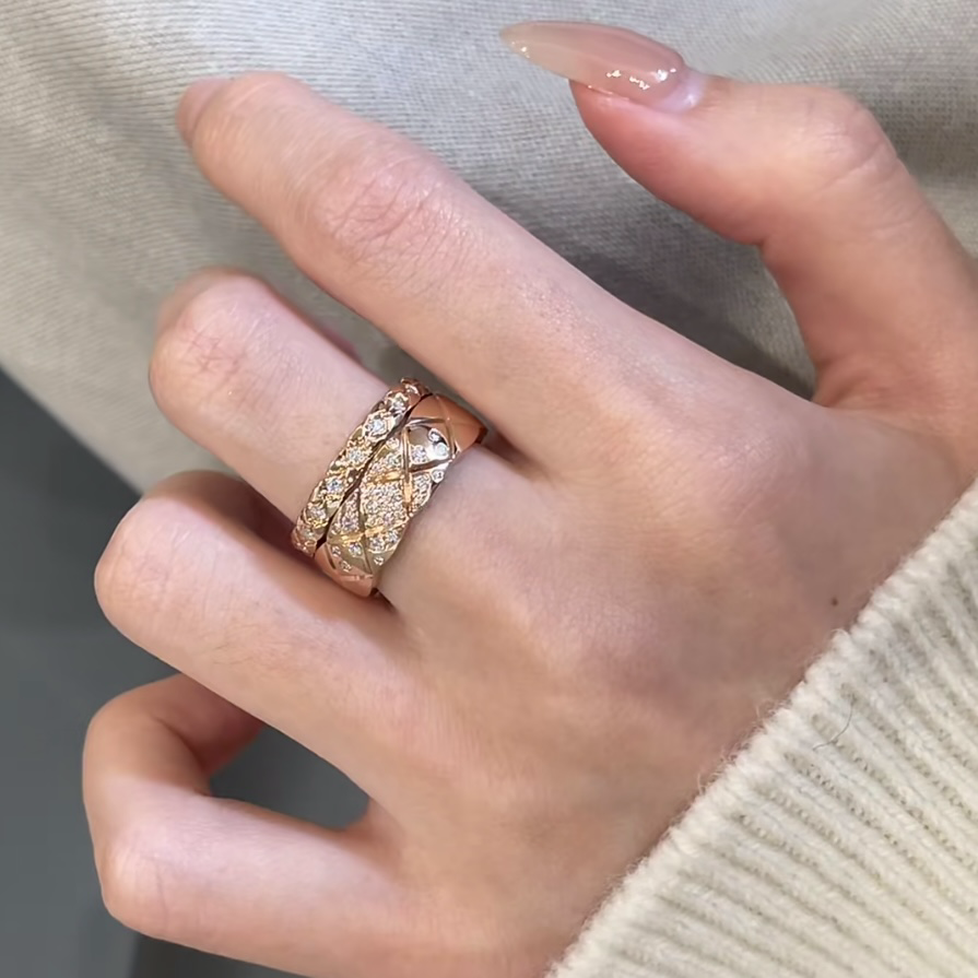 18k”coco crush滿天星菱格系列’高奢定製戒2.0升級版