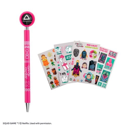 魷魚遊戲守衛原子筆 & 貼紙套裝