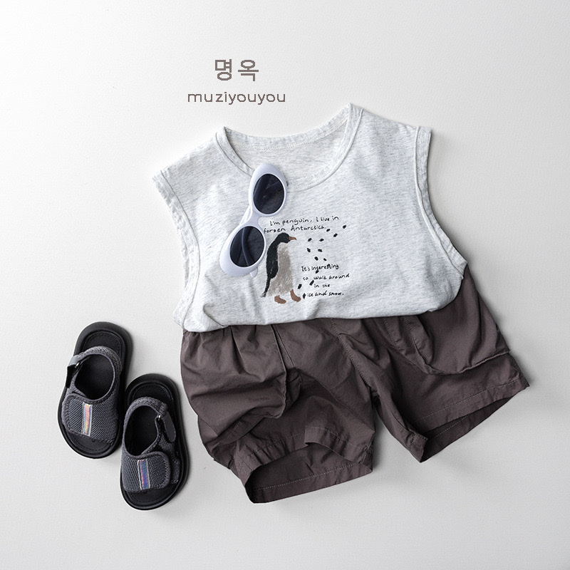 純棉無袖企鵝背心