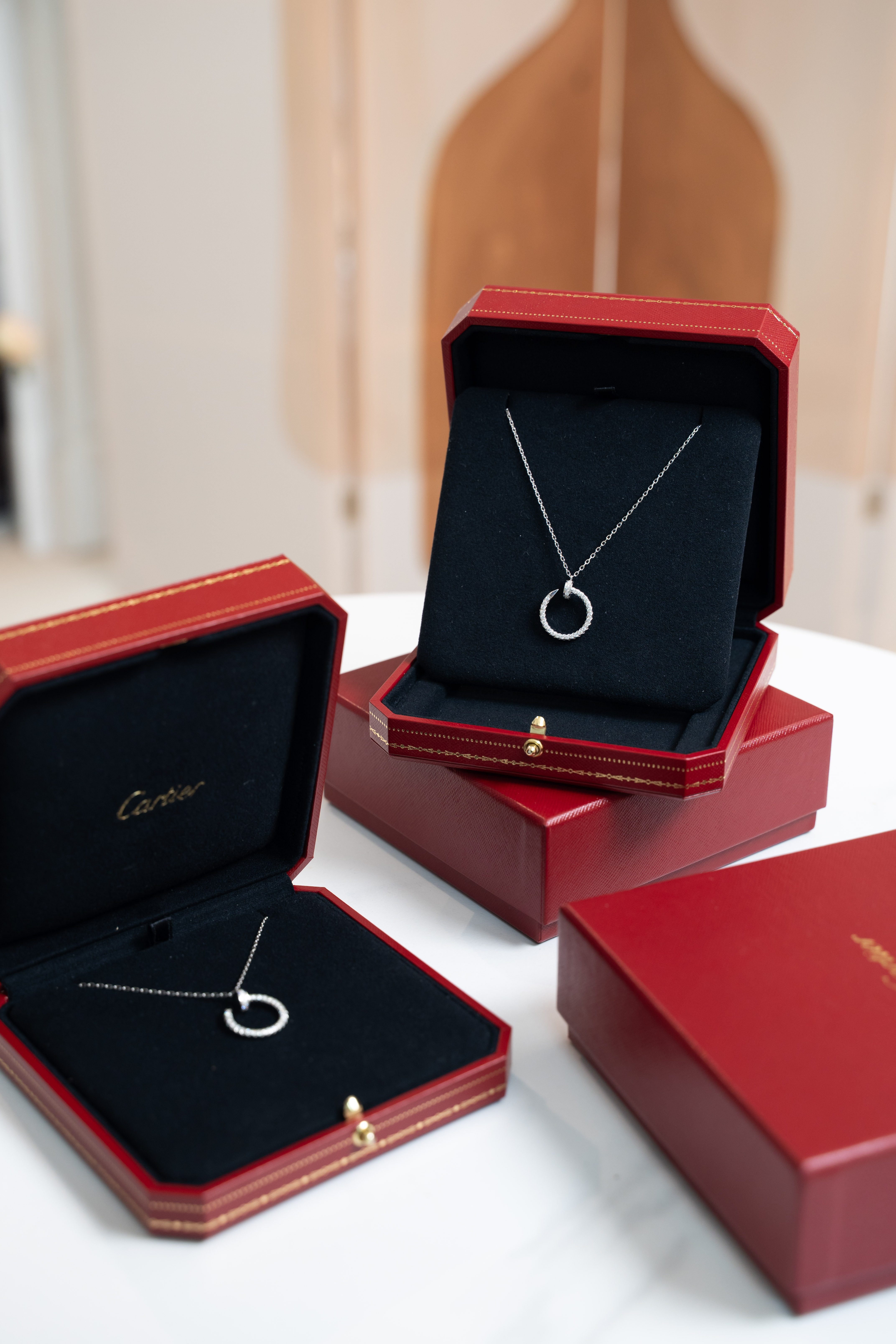 Cartier Juste un Clou 項鏈鋪鑲鑽石 18K白色黃金 鑽石