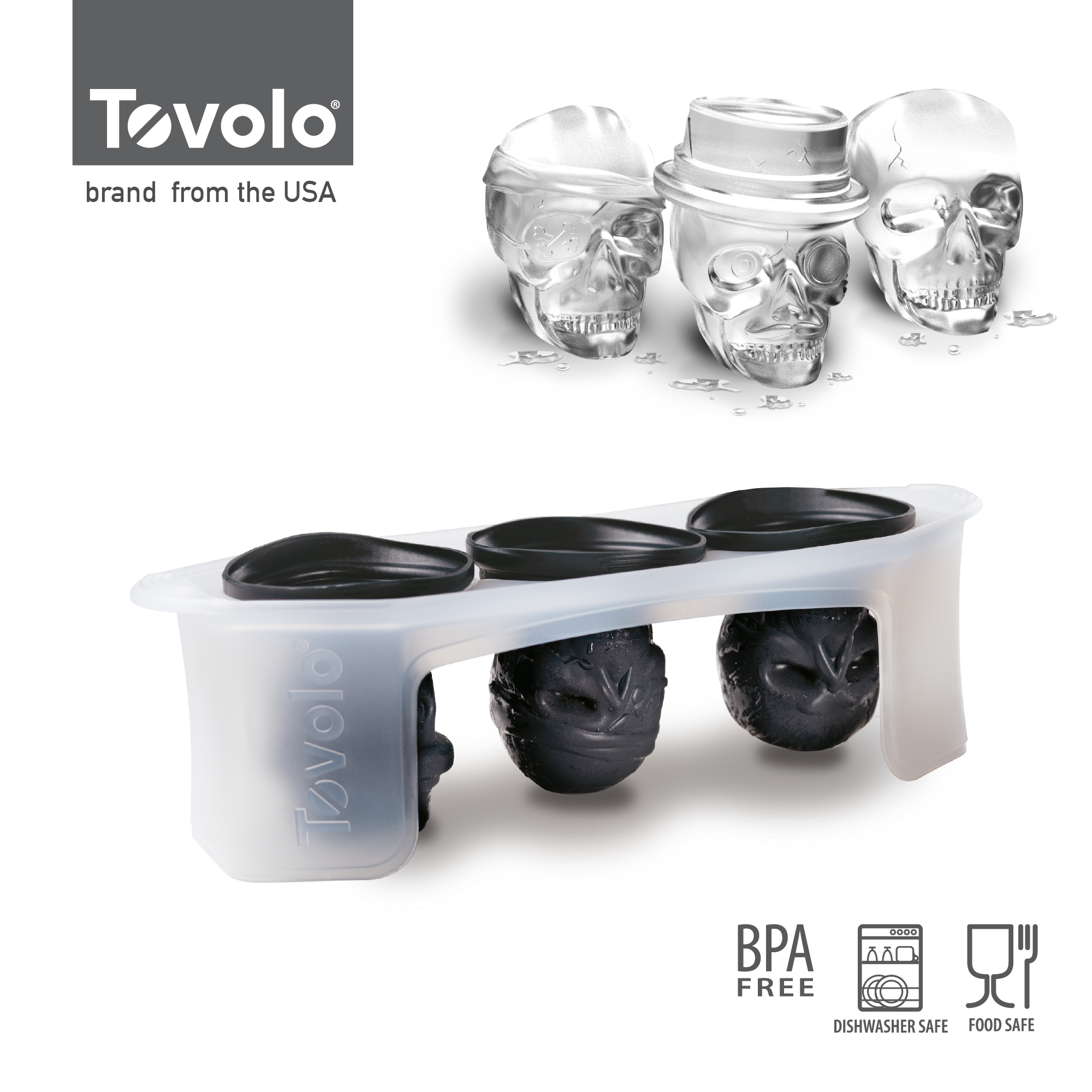 TOVOLO 骷髏頭冰模具 (3件裝)