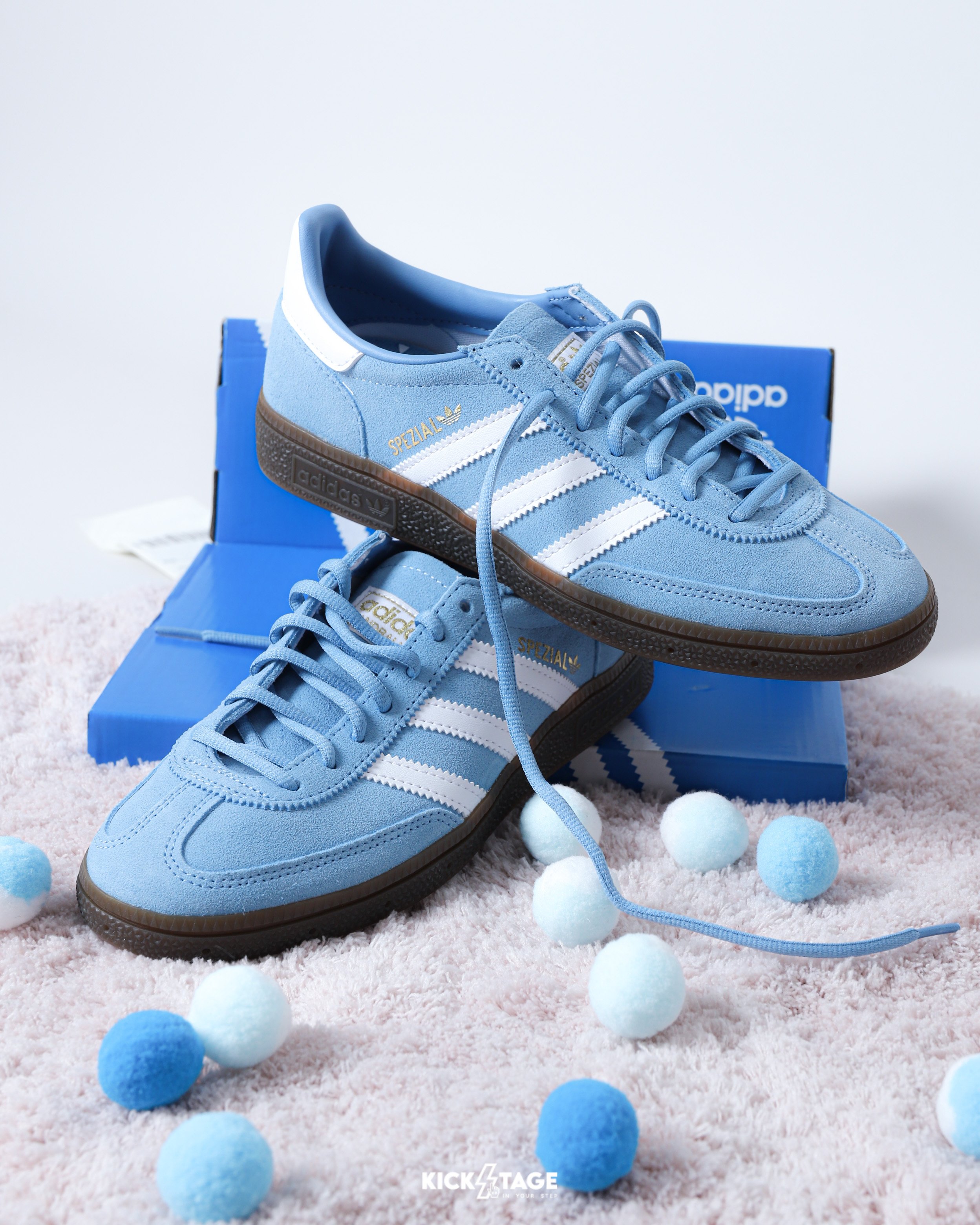 男女鞋 ADIDAS HANDBALL SPEZIAL 天藍色 經典 復古 麂皮 德訓鞋 休閒鞋【BD7632】