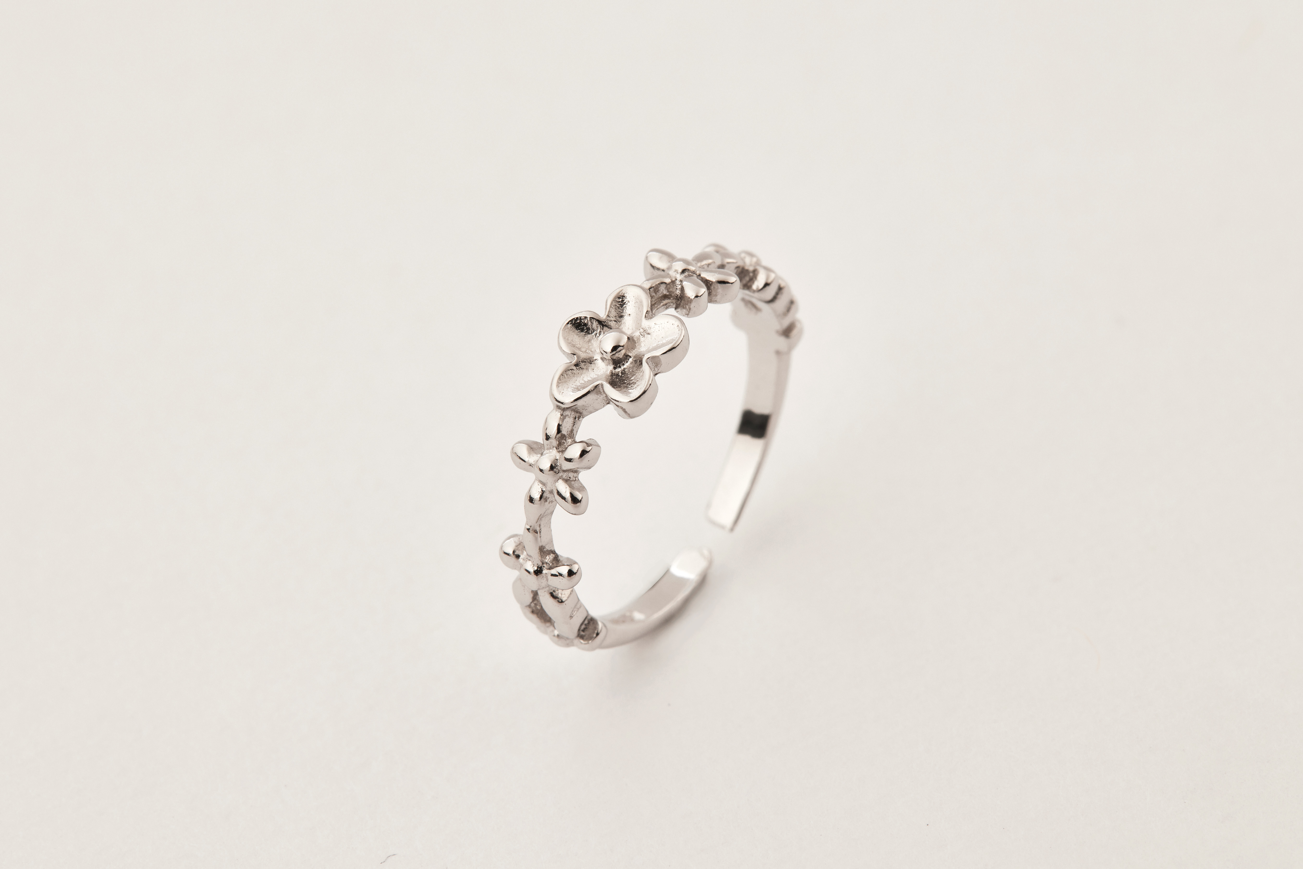 R1110 | 純銀花朵尾戒戒指