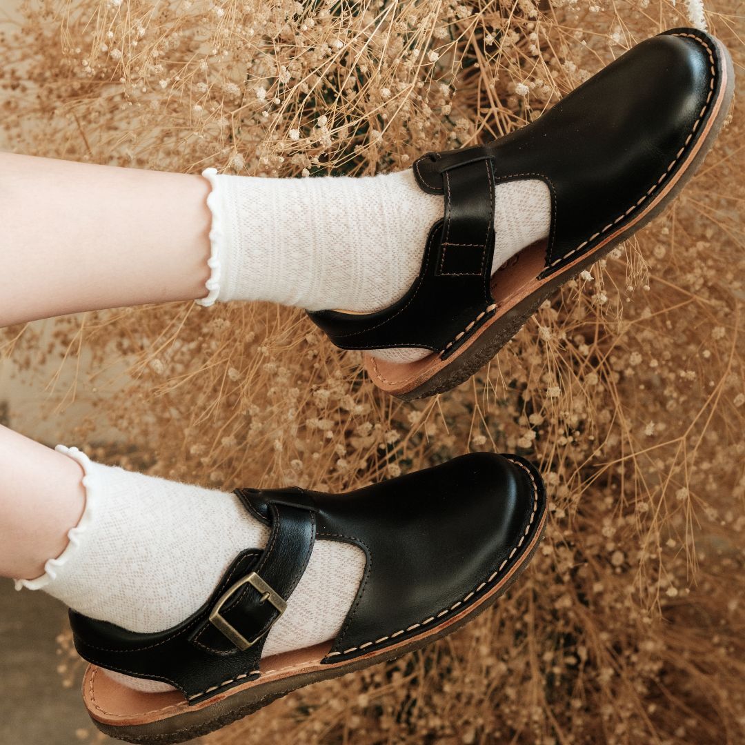 油蠟‧勃肯瑪莉珍 油蠟耀黑(真皮女鞋/好穿脫//真皮便鞋)