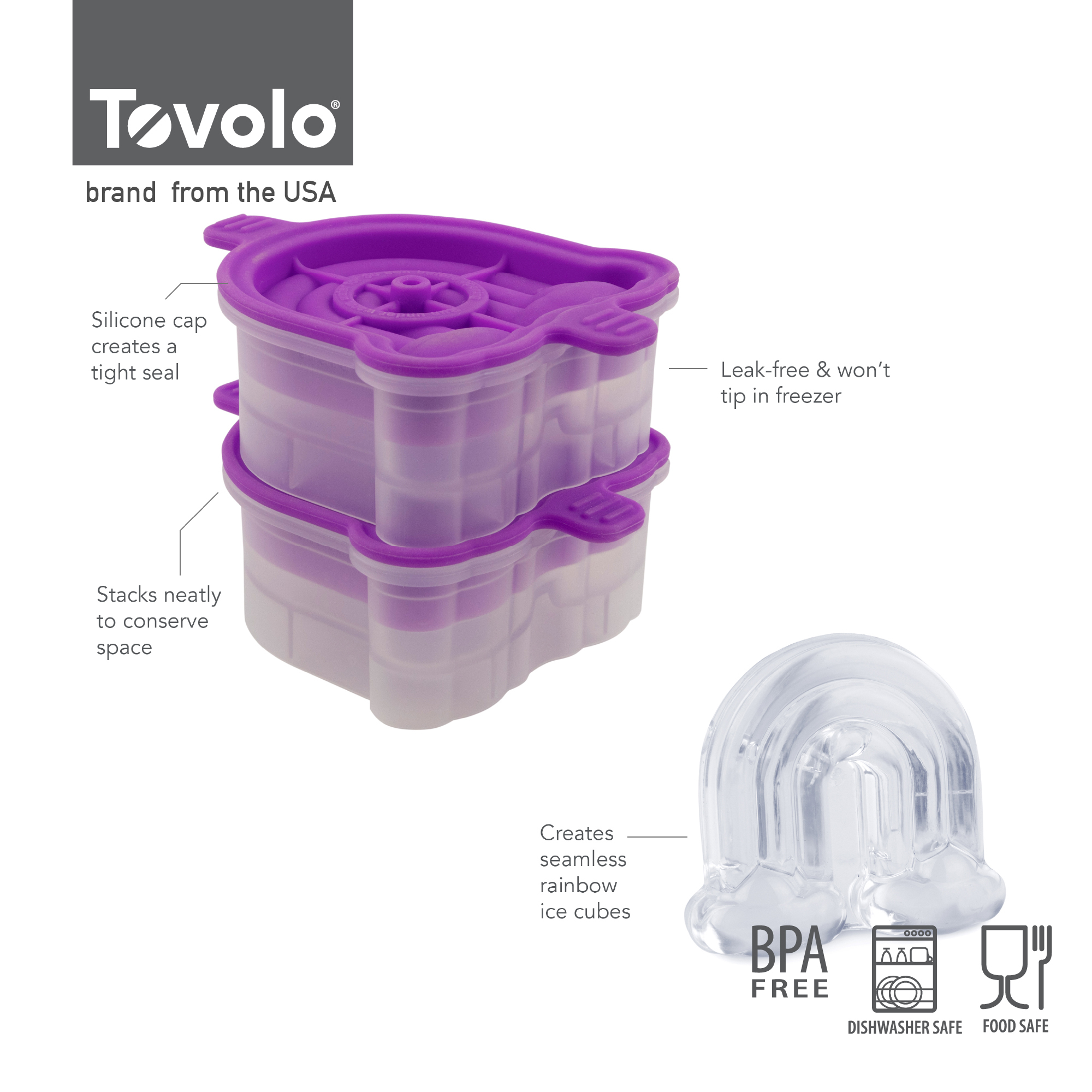 TOVOLO 彩虹造型冰模 (2件裝)