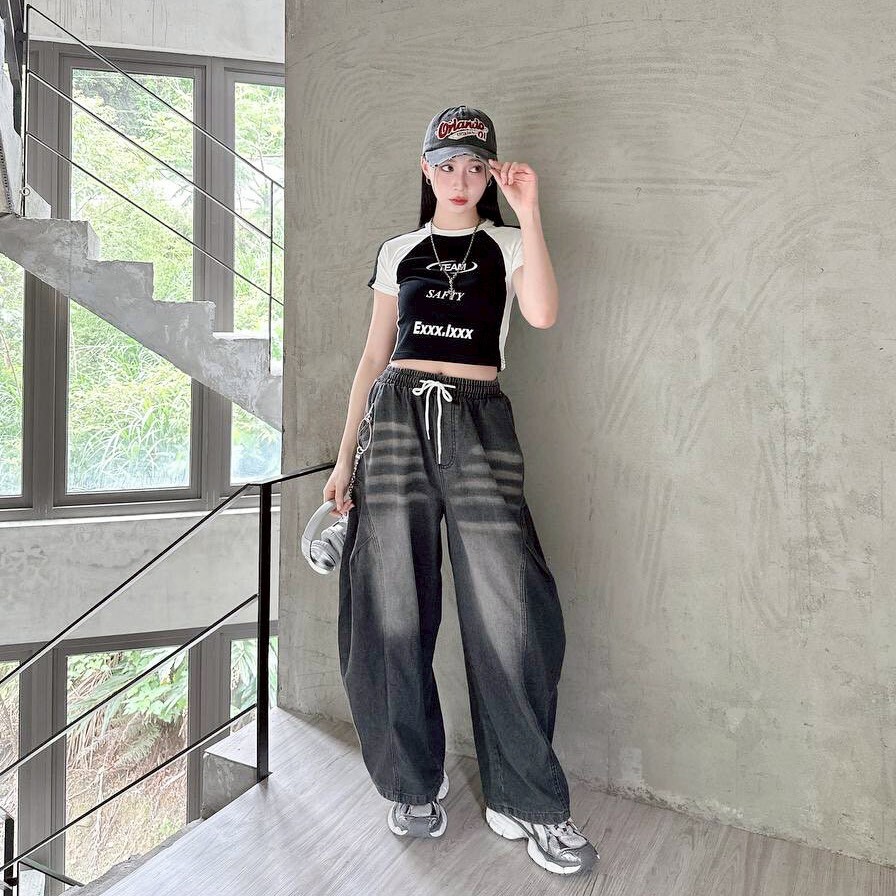 自訂款 TEAM美式撞色印花合身短版短T IM80975-1