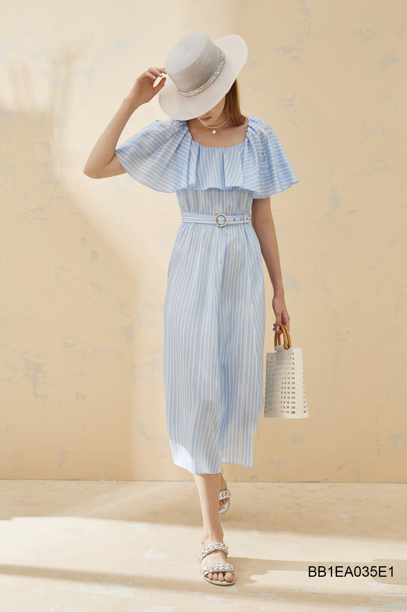 BB1EA035E1 航海日記度假條紋洋裝 ( 附布腰帶 /官網限定  )