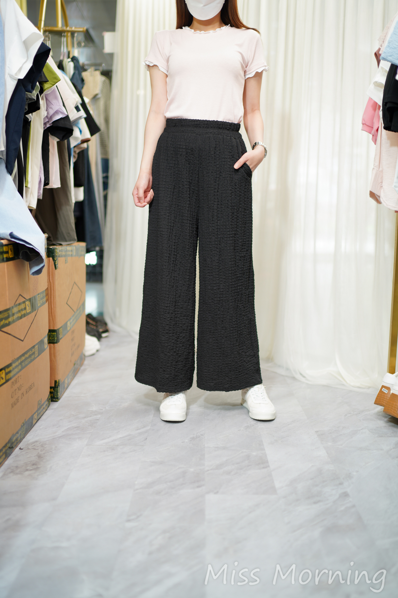 彈彈好手感假2件上衣(14660)&舒適皺料褲(33975)