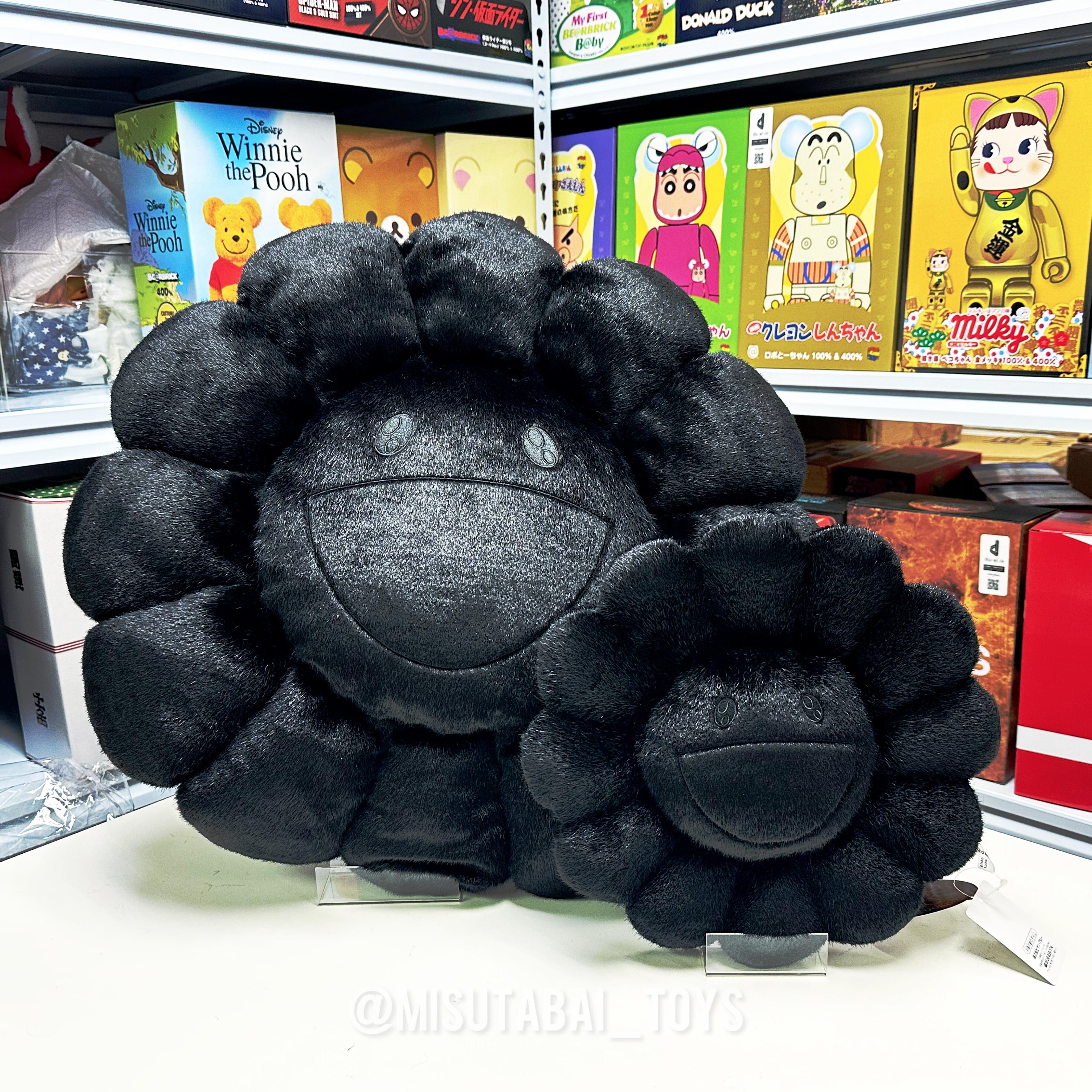 30cm/ 60cm Takashi Murakami Flower Cushion (All Black)