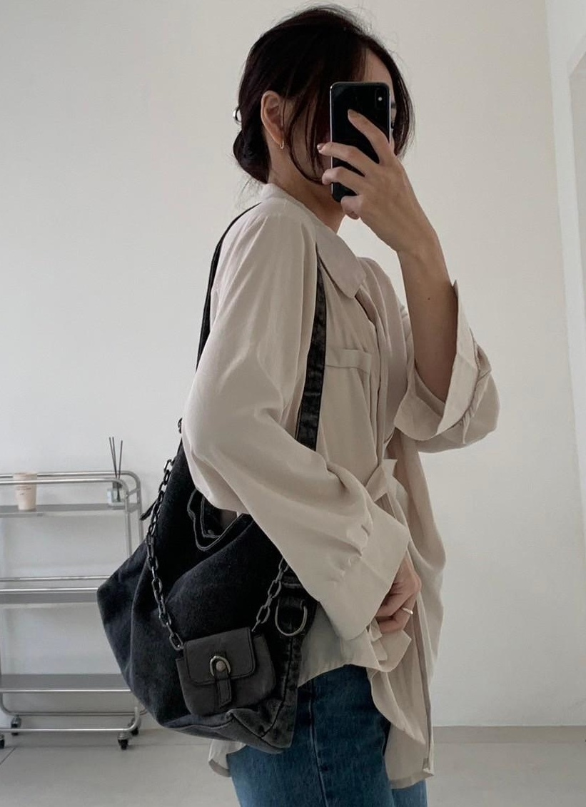 鍊條包造型牛仔包