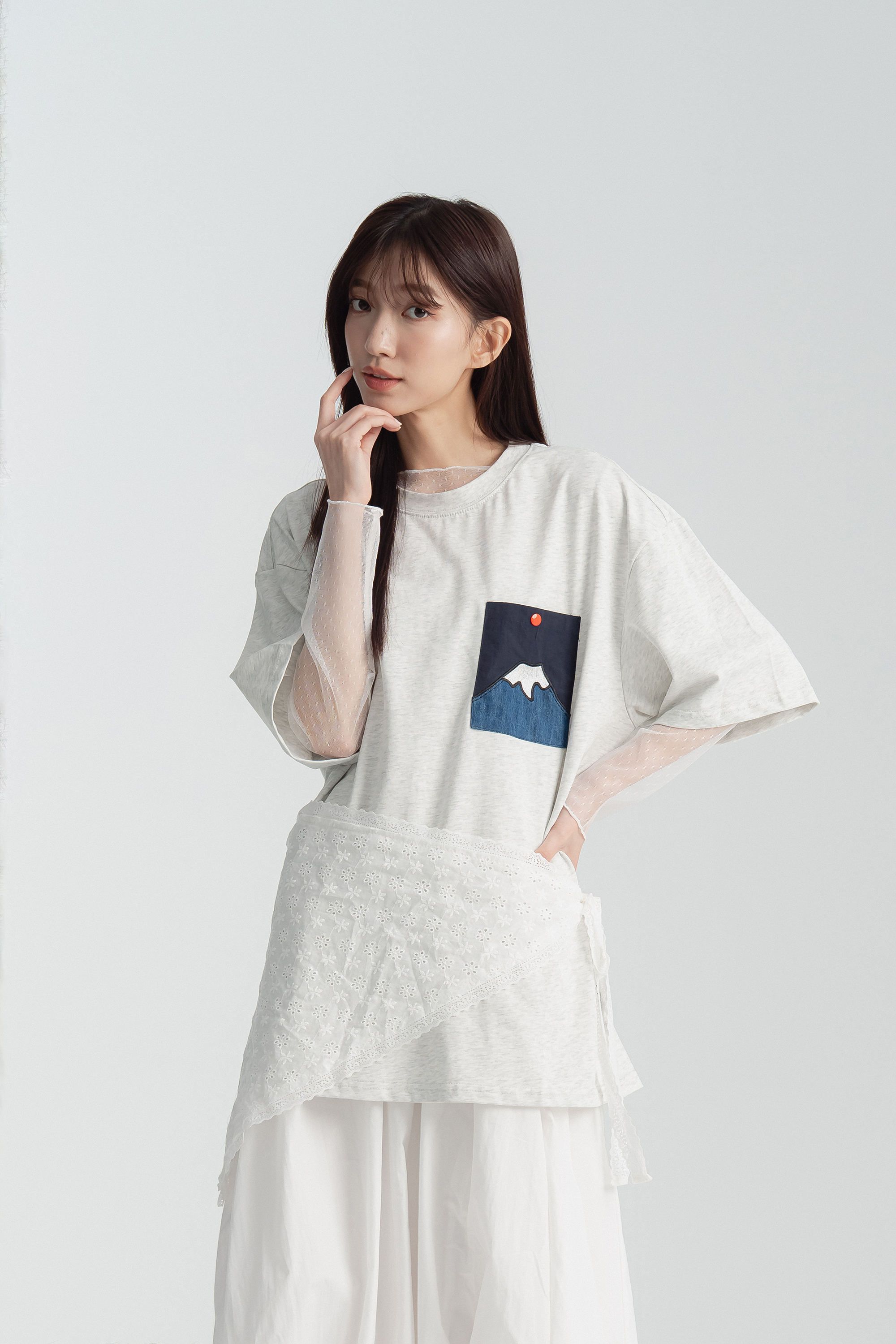 種子小點透膚長袖內搭 2色