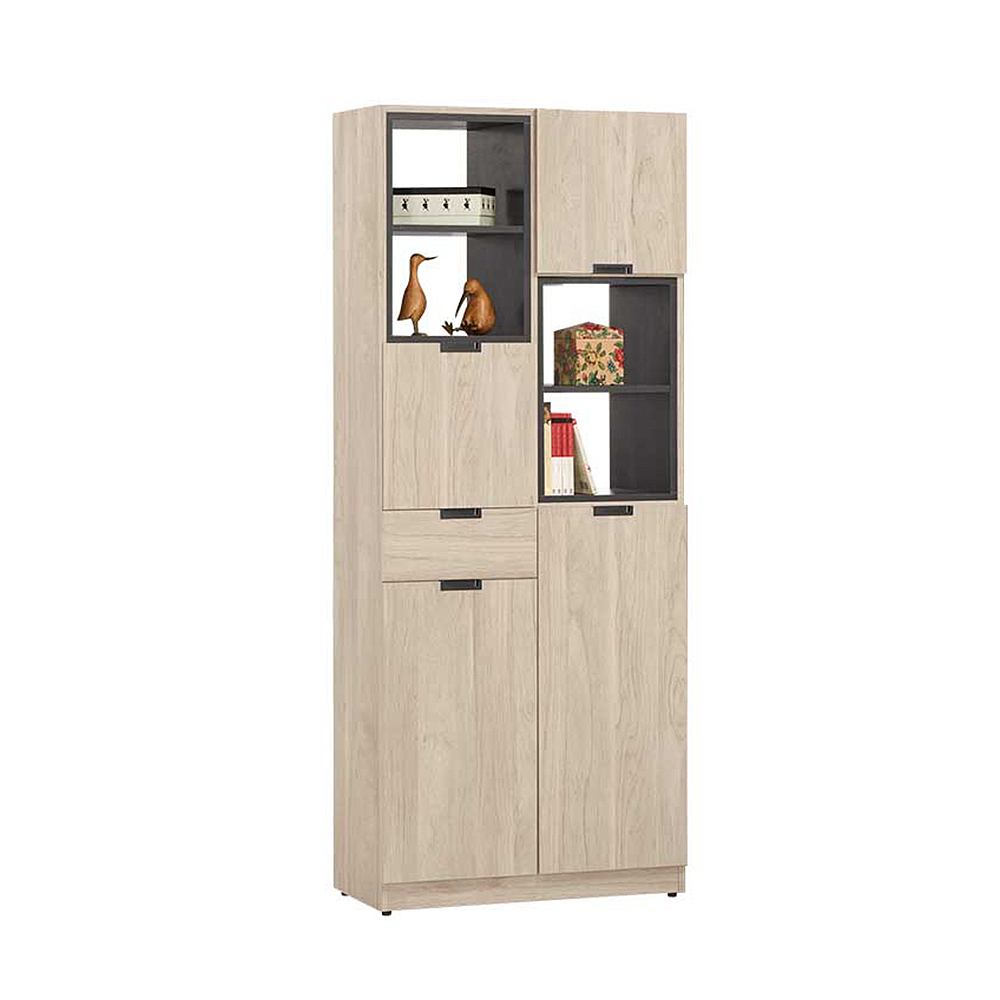 奧拉2.7尺四門單抽高鞋櫃/開放式玄關收納櫃/隔間置物櫃/展示櫃