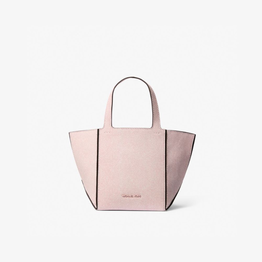 【MICHAEL KORS】JORDI玫瑰水晶粉單寧小提包