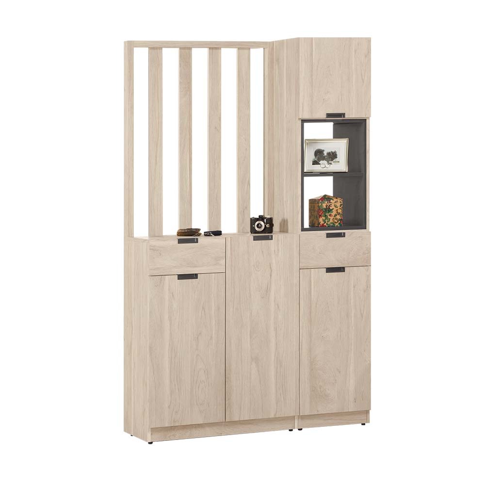 奧拉4尺四門二抽屏風高鞋櫃/開放式玄關收納櫃/隔間置物展示櫃