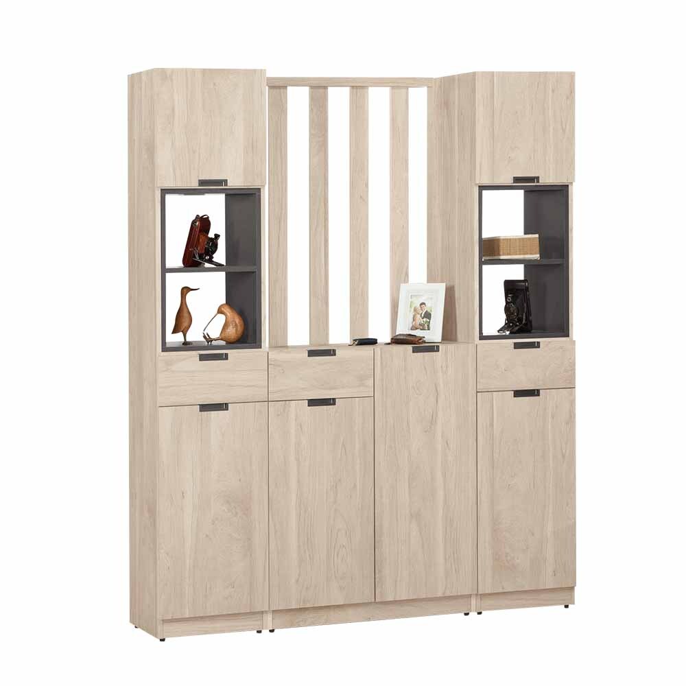 奧拉5.4尺六門三抽屏風高鞋櫃/開放式玄關收納櫃/隔間置物展示櫃