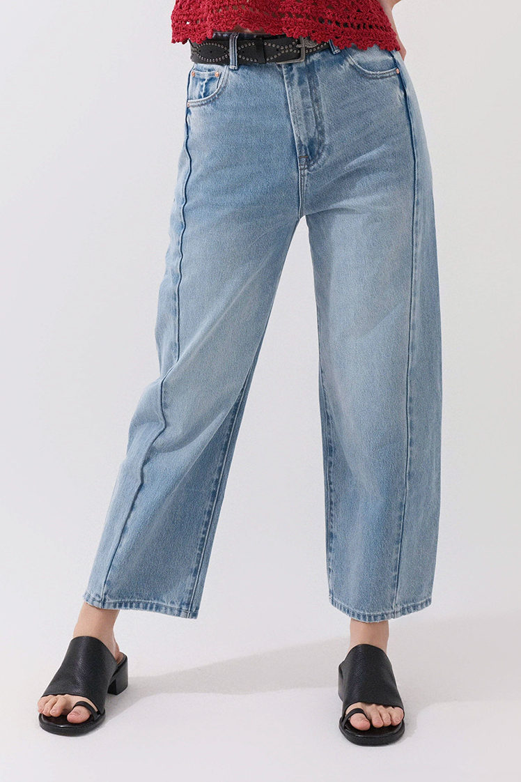 側拼布9分洗水牛仔褲（現貨款式）