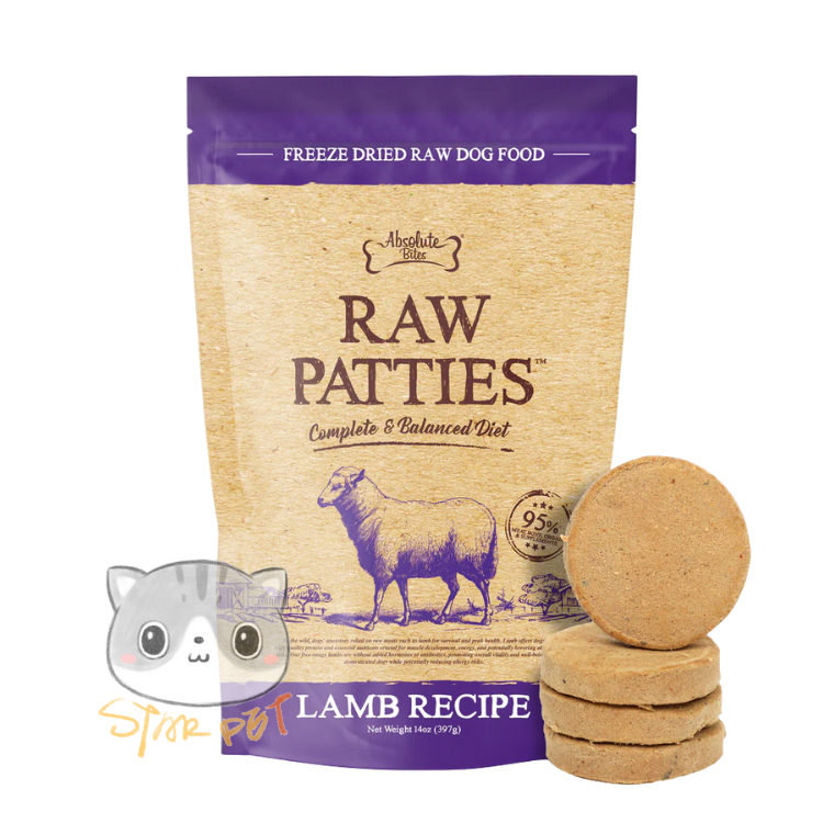 Absolute Bites Freeze Dried Raw Patties Lamb Recipe Dog Food (14oz)
