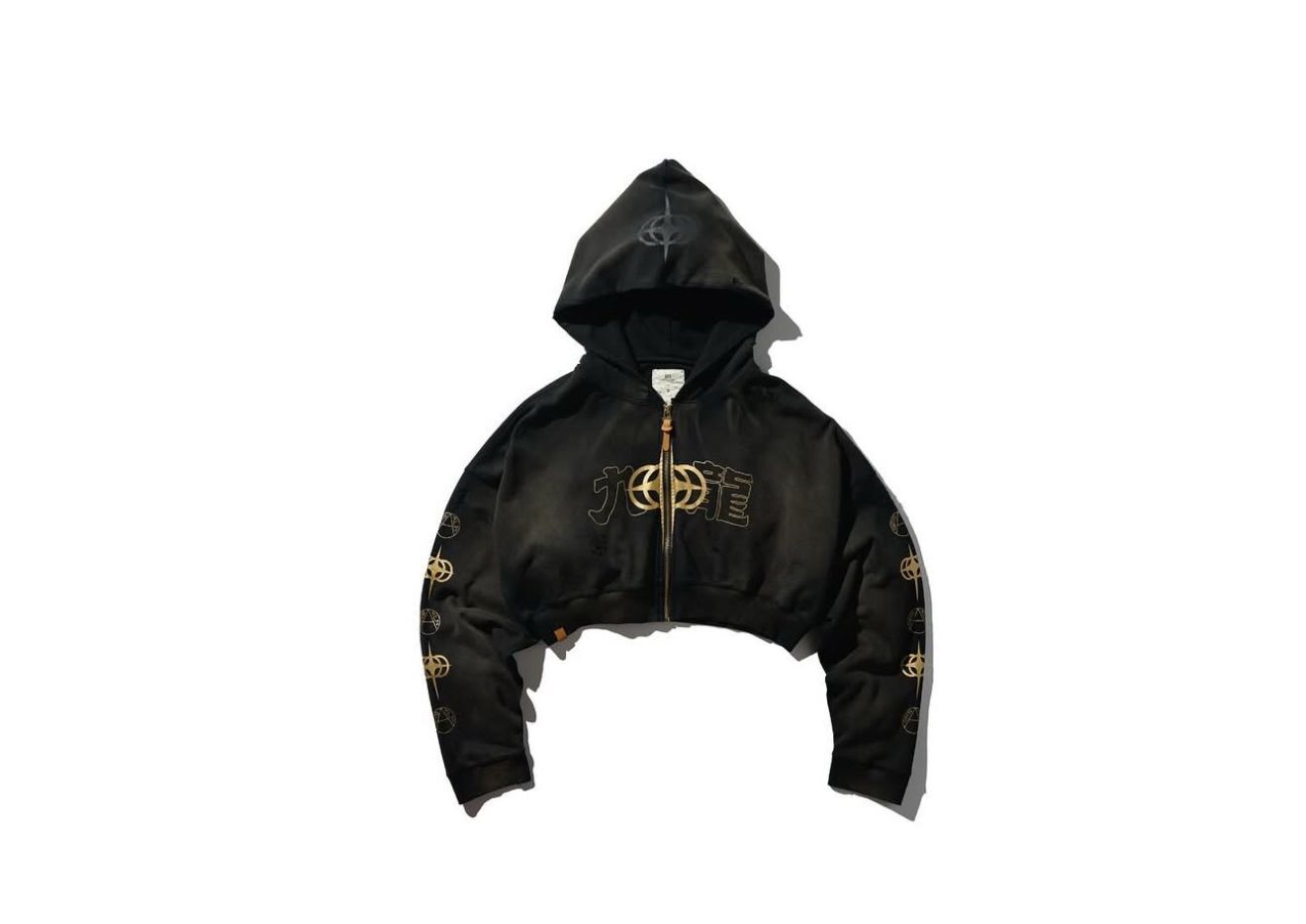GRS x Triplet Distressed Zip-up Cropped Hoodie