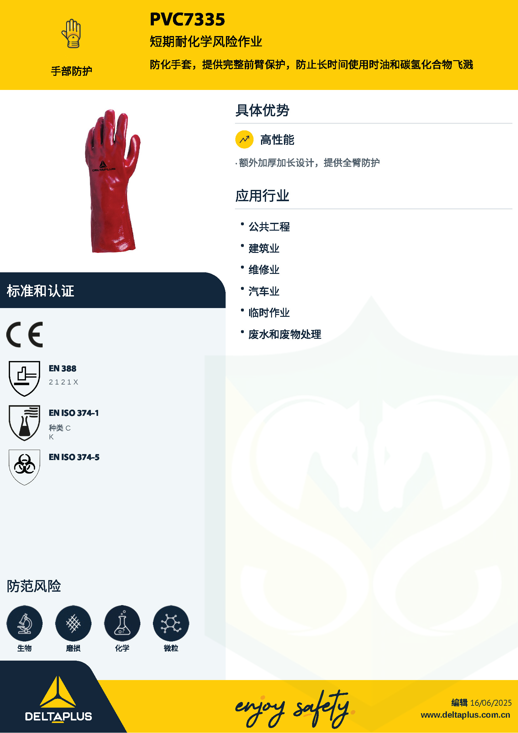 Delta Plus PVC7335 Chemical Glove