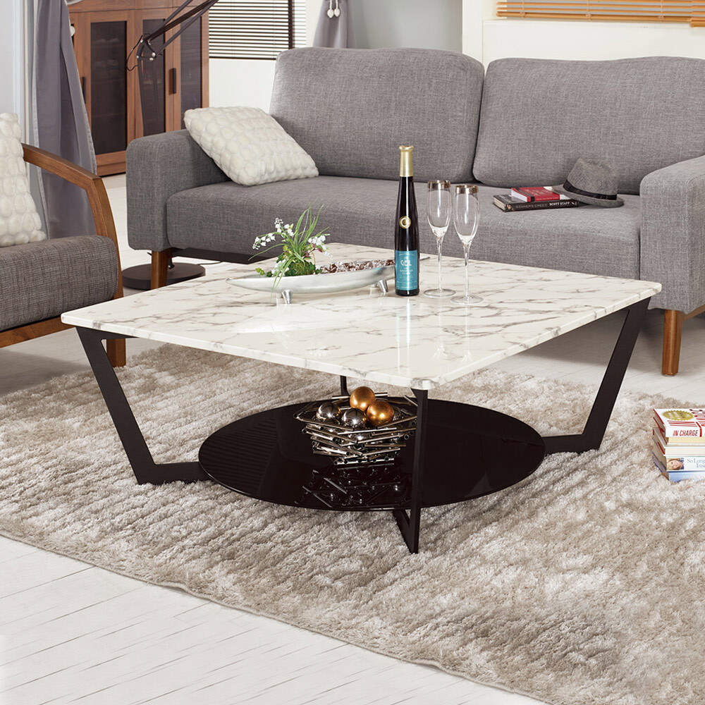 洛斯娜3.3尺石面方型大茶几