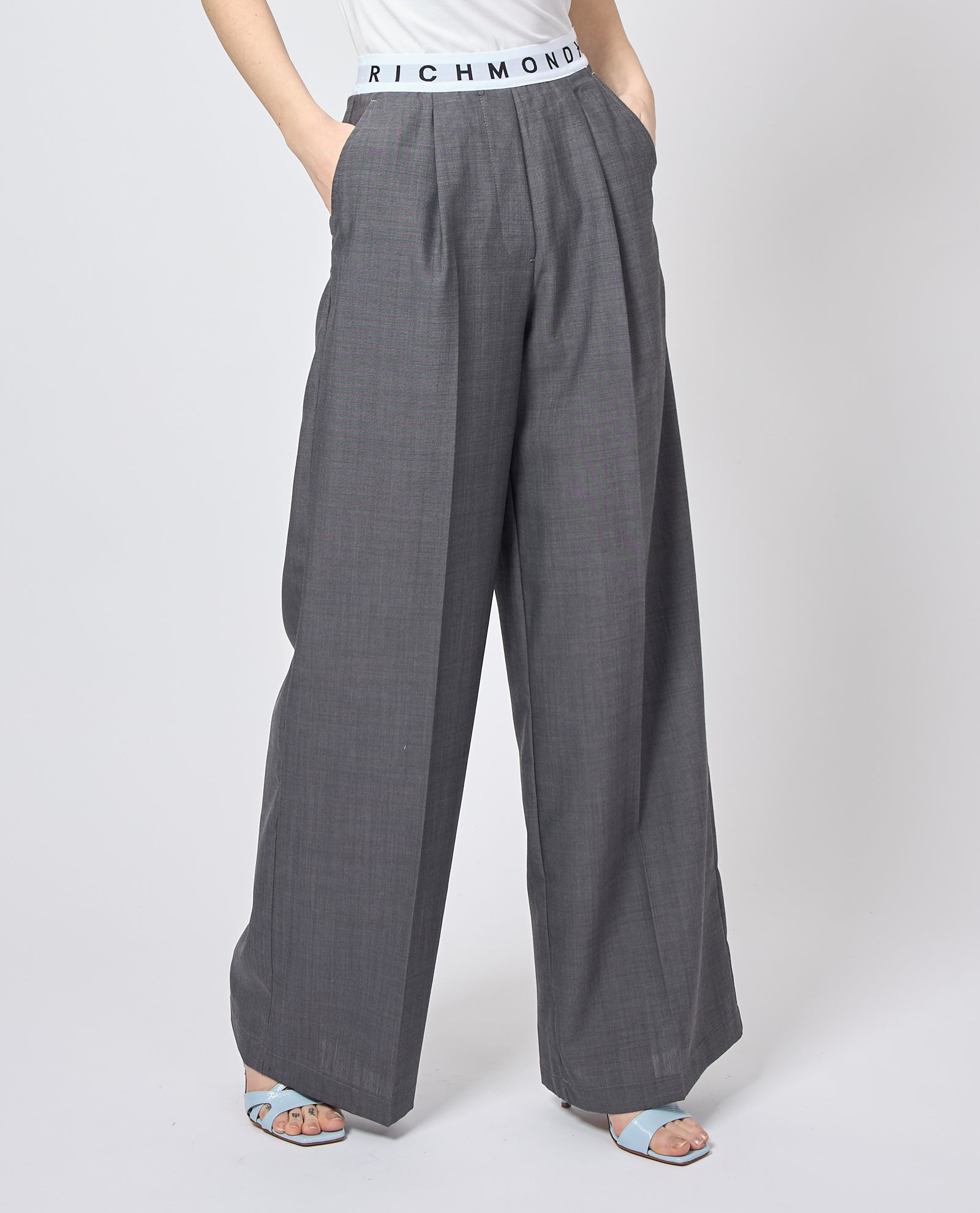【RICHMOND X】寬版LOGO褲頭長褲