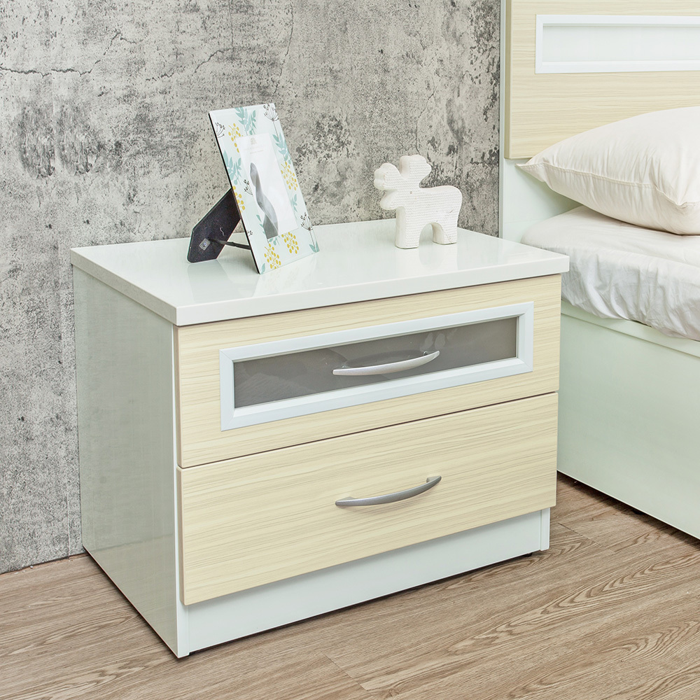 南亞塑鋼-2尺二抽塑鋼床頭櫃/抽屜收納櫃/置物櫃