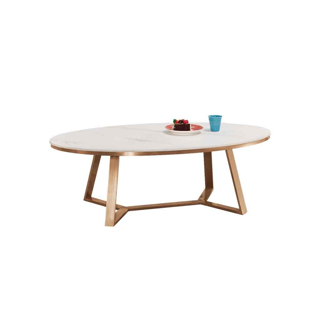 貝拉4.3尺岩板橢圓型大茶几