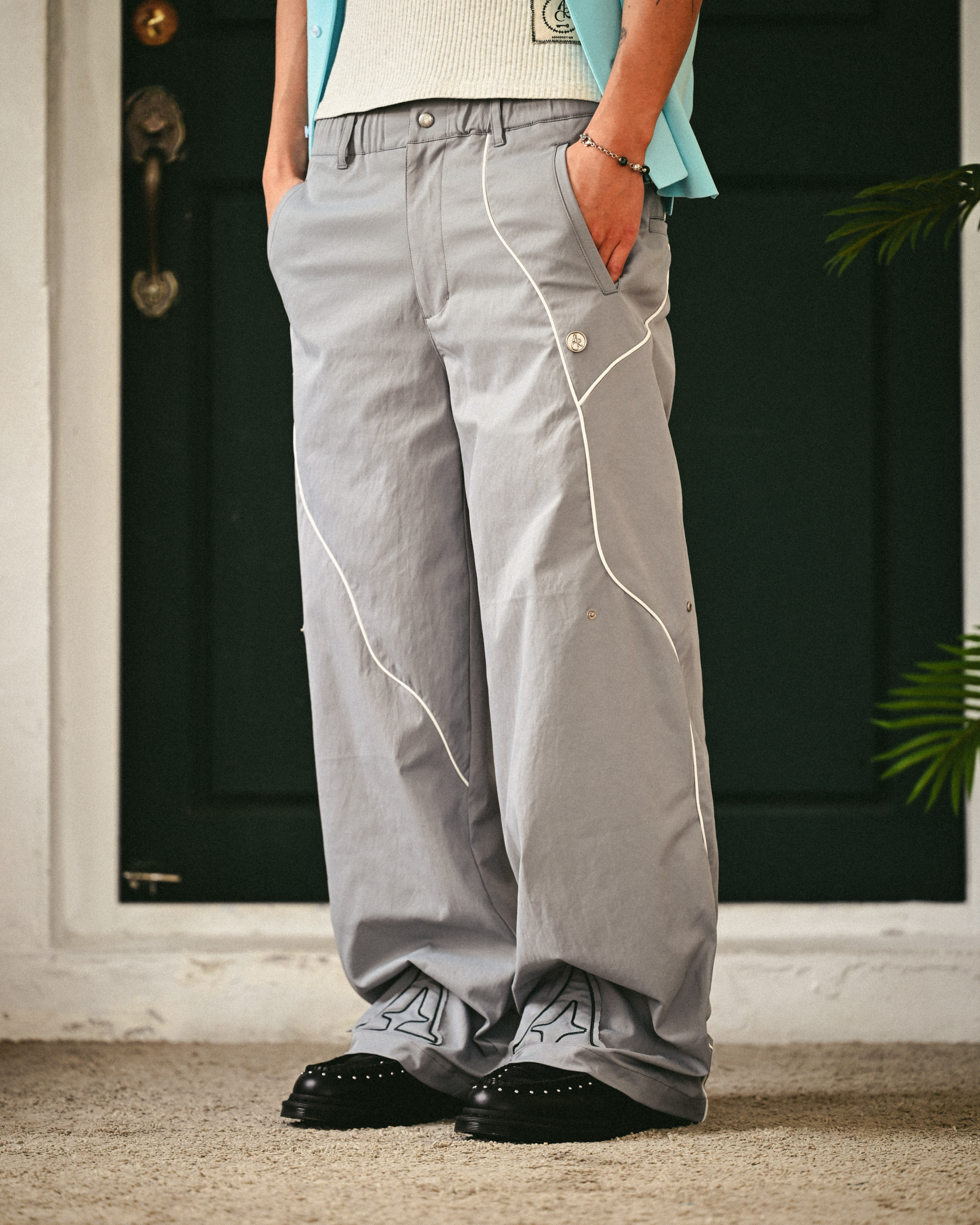 MOD-FORM PIPING TROUSERS - GREY