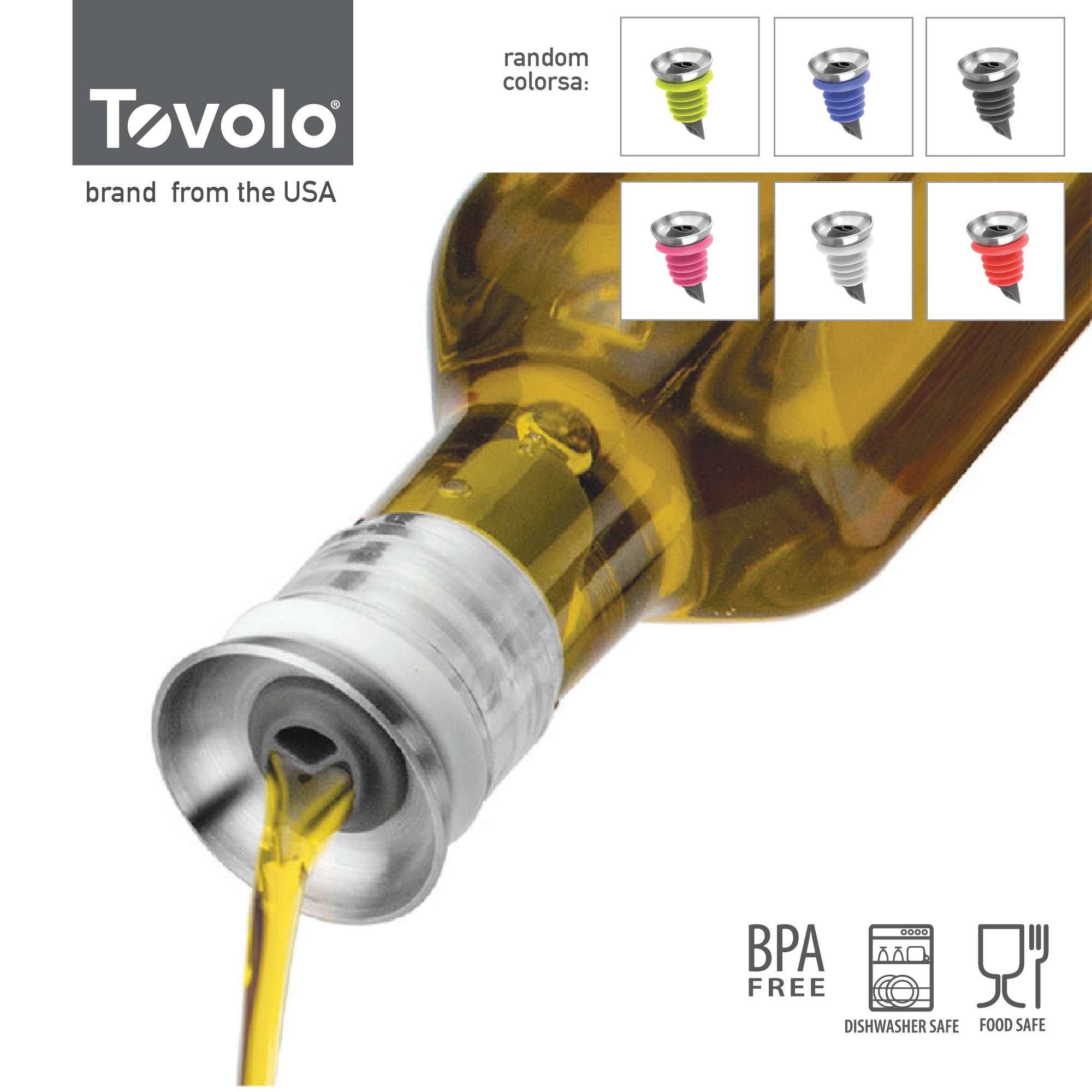 TOVOLO  樽裝倒酒器 x 3個 （顏色隨機）