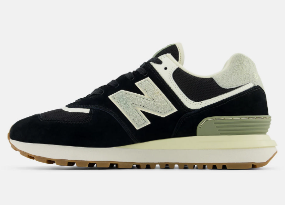 NEW Balance 574/LEGACY/ Unisex Lifestyle Running Sneakers – Off Black/green– JUN25