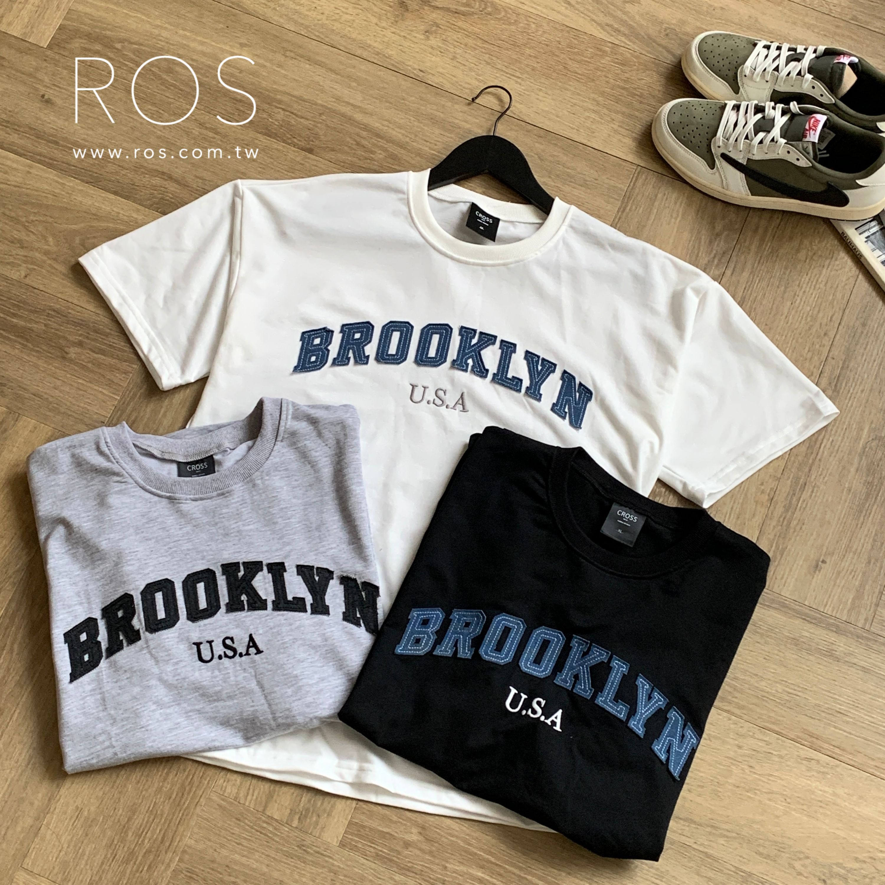 Brooklyn 牛仔貼布 短T(3colors)