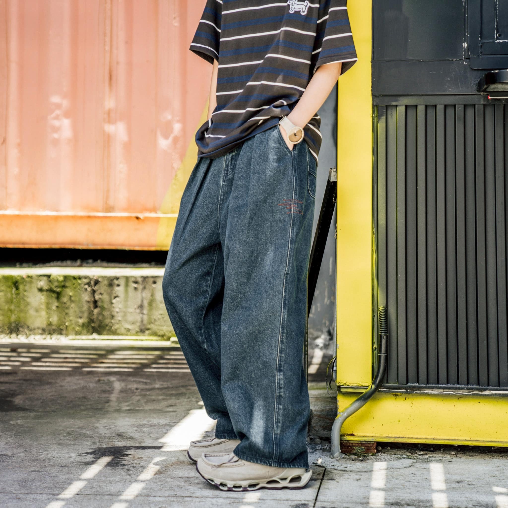 Doupicks 寬鬆燈籠牛仔長褲 日系選品sb809