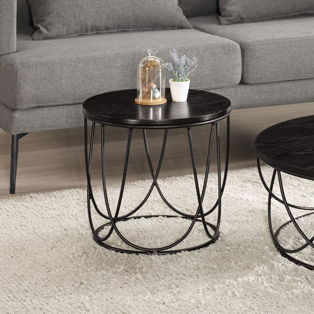 但丁1.4尺工業風圓型小茶几/邊几/邊桌/小圓几