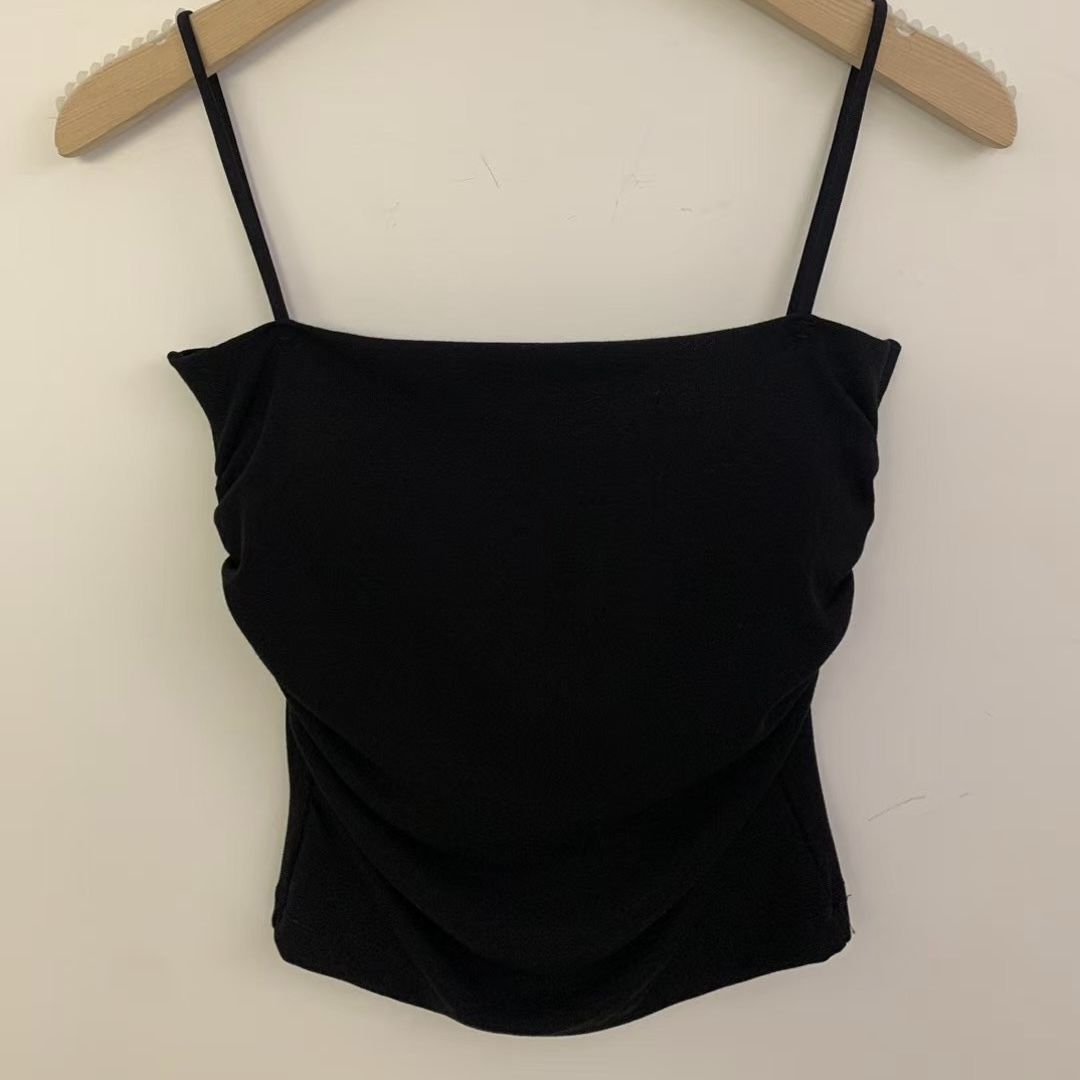 UB07細肩側抓皺Bratop(白/梅粉/黑，無折扣）