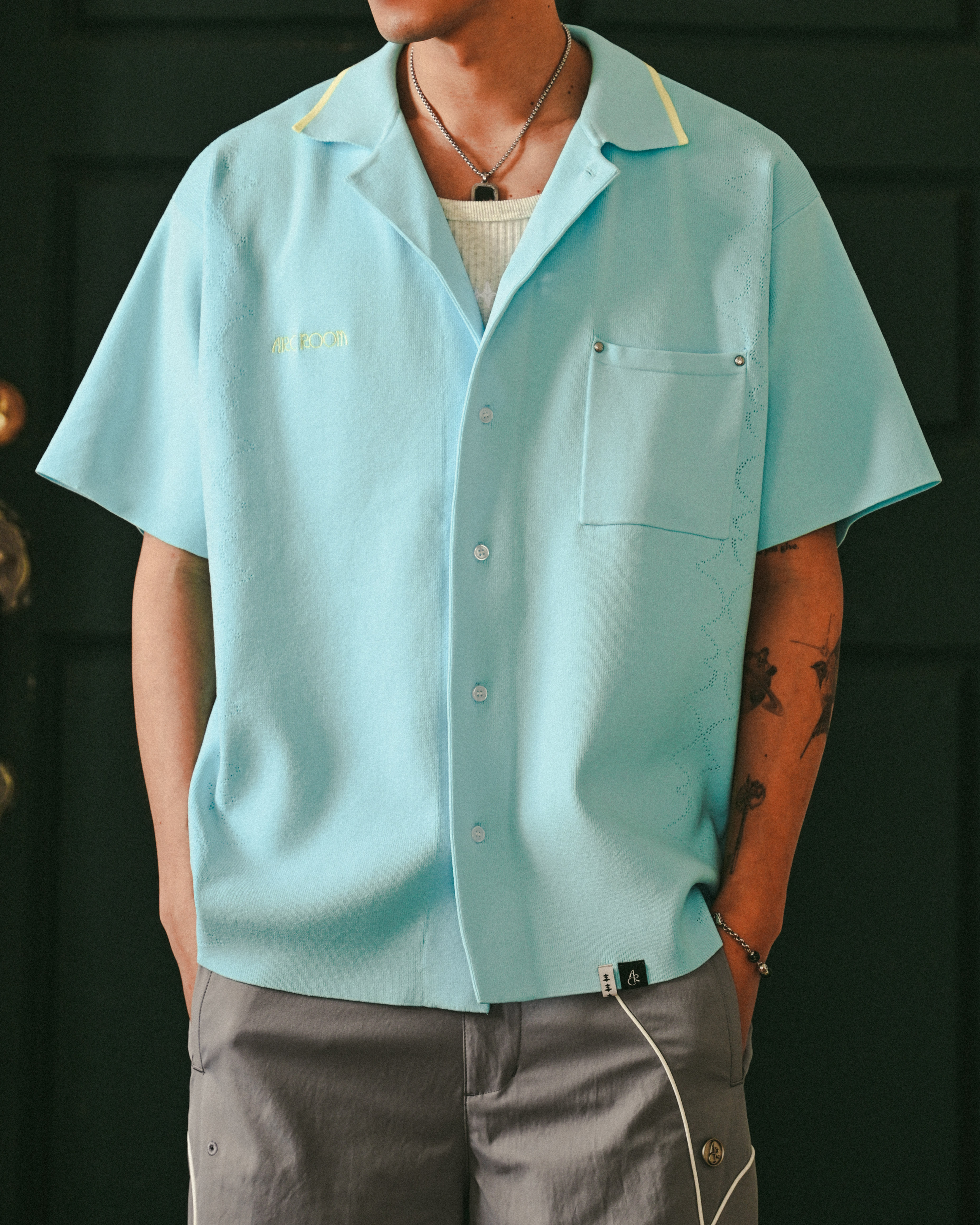 A” SUMMER SHIRT - BABY BLUE