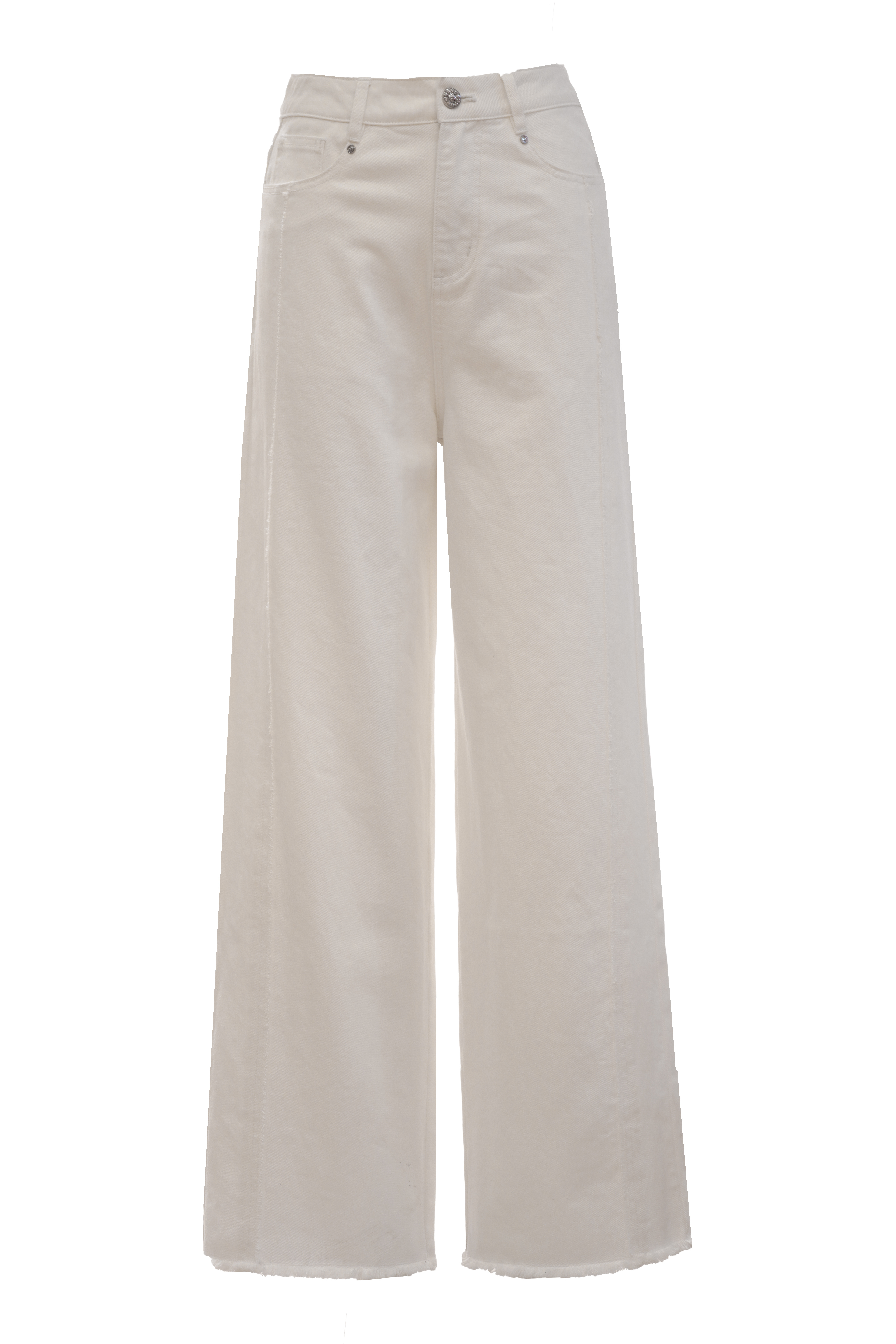 BD10358B1巴特羅珍珠白寬直筒褲