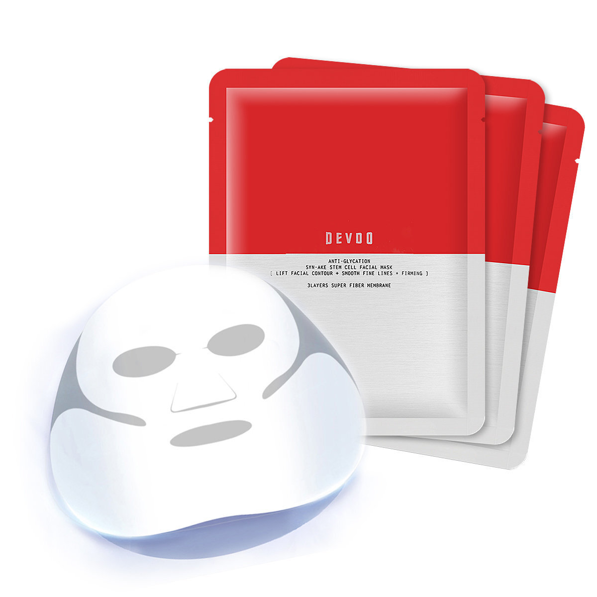 DEVDO【勝肽+幹細胞瘦臉】抗醣化類蛇毒幹細胞面膜(採用三層超纖膜體) (25毫升*10p片)【原裝正品行貨】