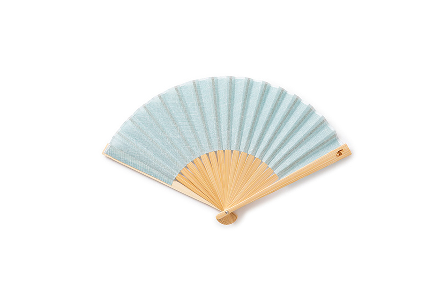 中川政七-不需袋子的蚊帳織扇子 淺蔥