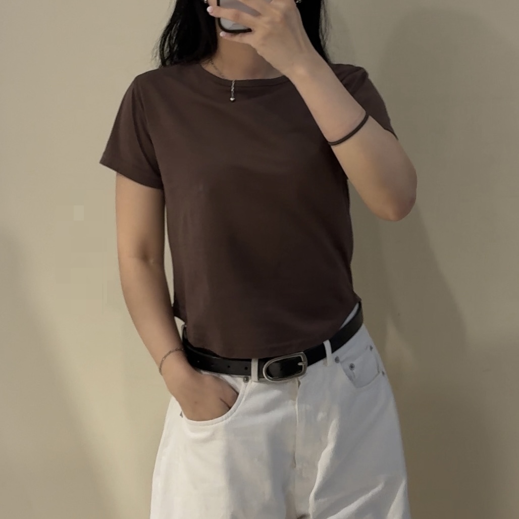 《自訂款》受不了夏天的熱所以做了極涼合身T(白/鵝黃/咖)