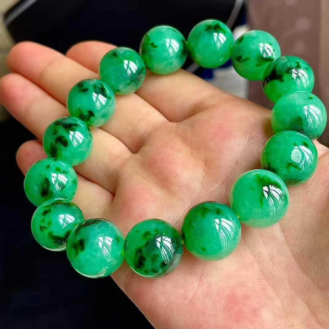 625522 翡翠冰陽綠手串 (14.8mm直徑)