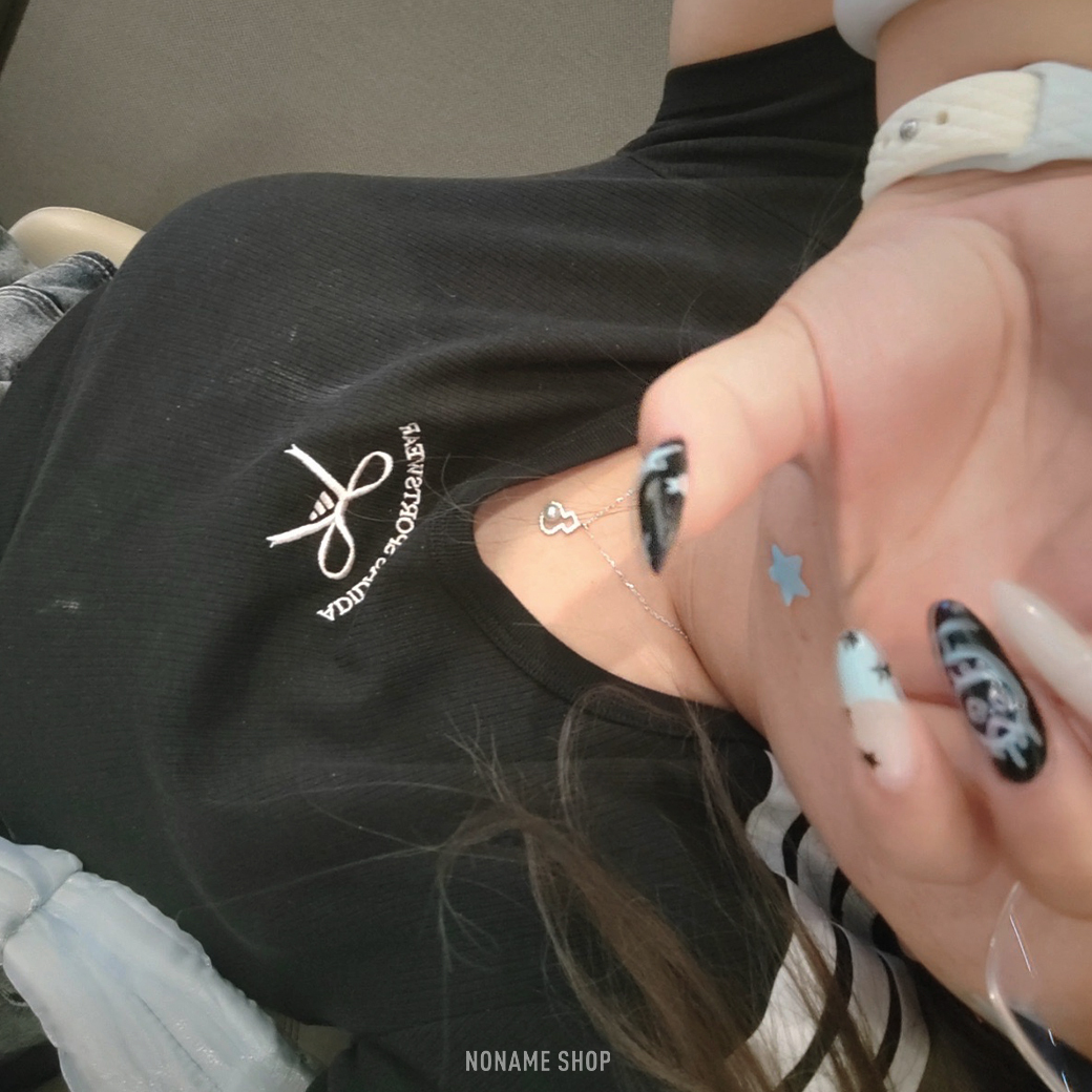 ADIDAS DANCE 蝴蝶結 羅紋 短版 短袖 兩色 (女款)